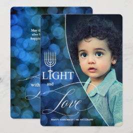 Hanukkah Light and Love with Name and Photo シーズンカード