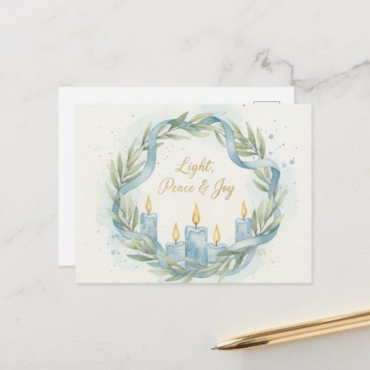 Hanukkah Lights Postcard ポストカード (正面/裏面インサイチュ)