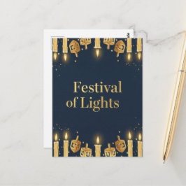 Hanukkah Lights Postcard ポストカード