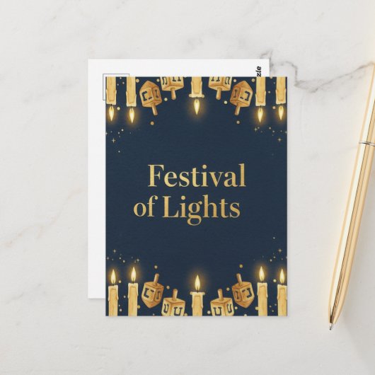 Hanukkah Lights Postcard ポストカード (正面/裏面インサイチュ)
