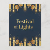Hanukkah Lights Postcard ポストカード (正面)