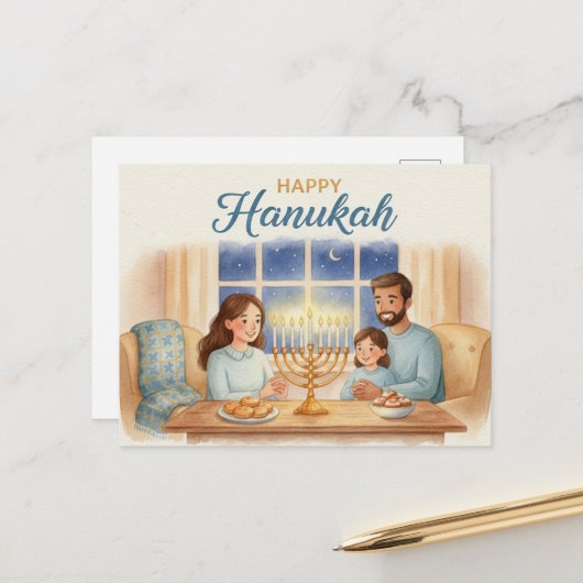 Hanukkah Lights Postcard ポストカード (正面/裏面インサイチュ)