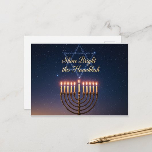 Hanukkah Lights Postcard ポストカード (正面/裏面インサイチュ)
