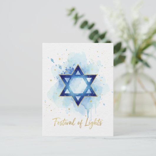 Hanukkah Lights Postcard ポストカード (スタンド正面)