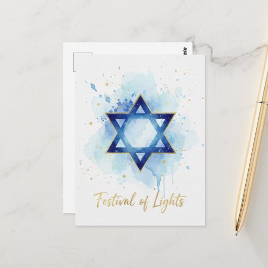 Hanukkah Lights Postcard ポストカード (正面/裏面インサイチュ)