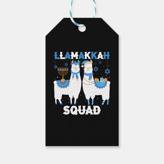 Hanukkah Llama Christmas Happy Llamakah Squad Cute ギフトタグ (正面)