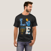 Hanukkah Love With Menorah For Jewish Christmas Ho Tシャツ (正面フル)