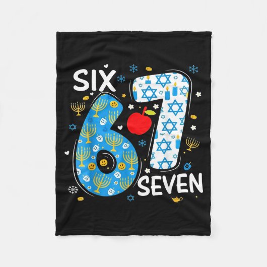 Hanukkah Menorah Dreidel 67 Festive Chanukah Six S フリースブランケット (正面)