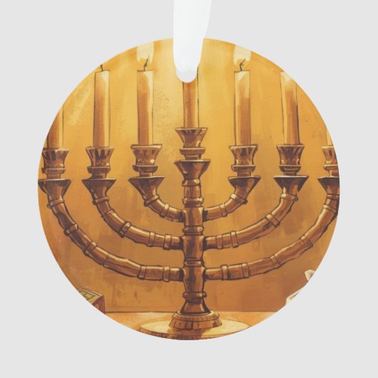 Hanukkah Menorah Festival of Lights Ornament オーナメント (正面)