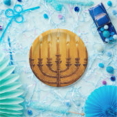 Hanukkah Menorah Lights Paper Plate ペーパープレート (パーティー)