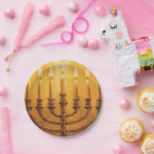 Hanukkah Menorah Lights Paper Plate ペーパープレート (パーティー)