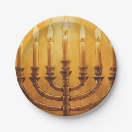 Hanukkah Menorah Lights Paper Plate ペーパープレート