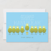 Hanukkah Menorah Olives | Baby Blue Company Logo シーズンカード (正面)