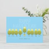 Hanukkah Menorah Olives | Baby Blue Company Logo シーズンカード (スタンド正面)