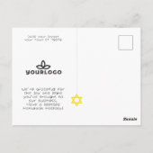 Hanukkah Menorah Olives | Peach Company Logo ポストカード (裏面)