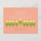 Hanukkah Menorah Olives | Peach Company Logo ポストカード (正面)