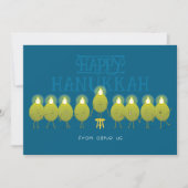 Hanukkah Menorah Olives | Teal Blue Group シーズンカード (正面)