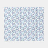 Hanukkah Menorah Star of David Doodle Art Style フリースブランケット (正面(横))