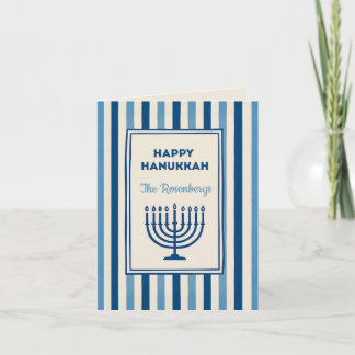 Hanukkah Menorah Stripes Trendy Custom  シーズンカード