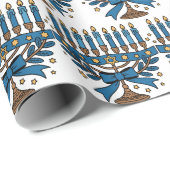 Hanukkah Menorah With Bow  ラッピングペーパー (ロールコーナー)