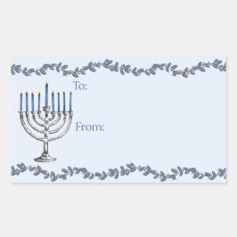 Hanukkah Menorahs Sticker 長方形シール