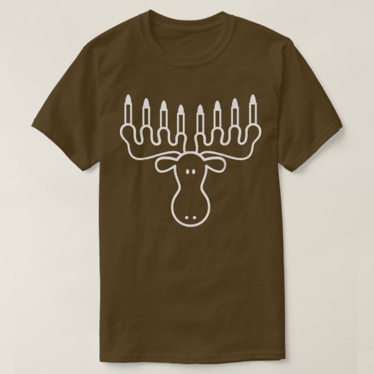 Hanukkah Moose Menorah Funny Jewish  Tシャツ (デザイン正面)