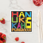 Hanukkah Napkin Personalize "Hanukkah Is Funukkah" スタンダードカクテルナプキン (インサイチュ)