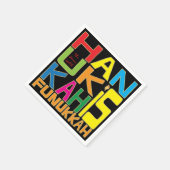 Hanukkah Napkin Personalize "Hanukkah Is Funukkah" スタンダードカクテルナプキン (角)