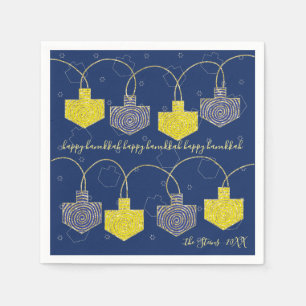 Hanukkah Napkinsがパーソナライズ「Hanukkah Dreidels」 スタンダードカクテルナプキン