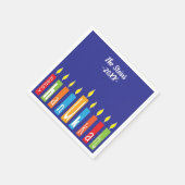 Hanukkah Napkinsが「Hanukkah Candle」をパーソナライズ スタンダードカクテルナプキン (角)