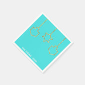 Hanukkah Napkins Personalize "ゴールデンチャーム" スタンダードカクテルナプキン (角)