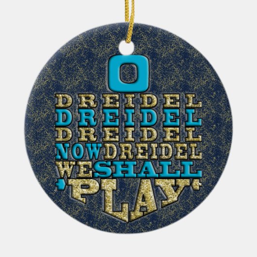 Hanukkah "O Dreidel Dreidel..."/Circleオーナメント セラミックオーナメント (正面)