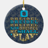 Hanukkah "O Dreidel Dreidel..."/Circleオーナメント セラミックオーナメント (裏面)