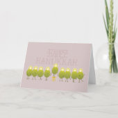 Hanukkah Olive Menorah | Mauve Corporate Logo カード (正面)