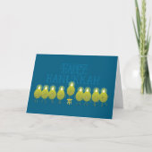 Hanukkah Olive Menorah | Teal Blue Corporate Logo カード (正面)