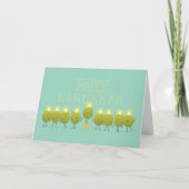 Hanukkah Olive Menorah | Teal Green Corporate Logo カード (正面)