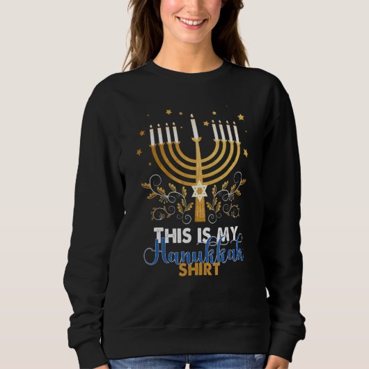 Hanukkah Pajama This is My Hanukkah 2022 スウェットシャツ (正面)