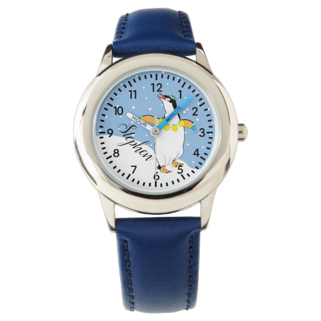 Hanukkah Penguin Watch Personalize 腕時計 (正面)
