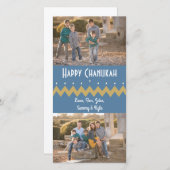 Hanukkah Photo Card with white envelope "Chevron" シーズンカード (正面/裏面)