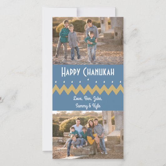 Hanukkah Photo Card with white envelope "Chevron" シーズンカード (正面)