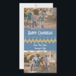 Hanukkah Photo Card with white envelope "Chevron" シーズンカード<br><div class="desc">ハヌカー「シェブロン（ユダヤ教）メノラー」 白い封筒の光沢のあるフォトカード。写真や文言を置き換えてパーソナライズ。カスタマイズ言葉は、フォントのスタイル、色、サイズをお気に入りの選択して表現する。感謝していストップショッピングだ！感謝する。ハッピーハヌカー！</div>
