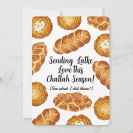 Hanukkah Pun Illustration – Latkes and Challah シーズンカード