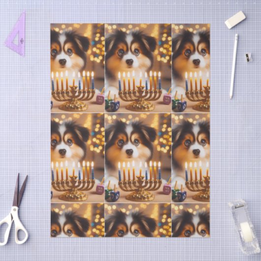 Hanukkah Puppy 薄葉紙 (クラフト)
