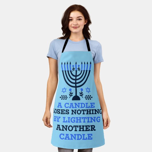 Hanukkah Quote Apron エプロン (着用した状態)