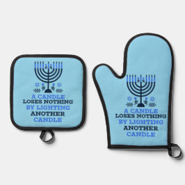 Hanukkah Quote Potholder Set 鍋つかみ&鍋敷きセット