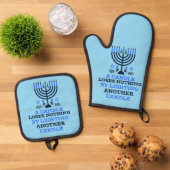 Hanukkah Quote Potholder Set 鍋つかみ&鍋敷きセット (トップダウン)