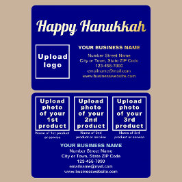Hanukkah Rectangleにブルービジネスブランド 箔シーズンカード