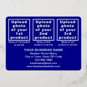 Hanukkah Rectangleにブルービジネスブランド 箔シーズンカード (裏面)