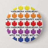 Hanukkah Roundボタン、3Dドレディールのパーソナライズ 缶バッジ (正面)