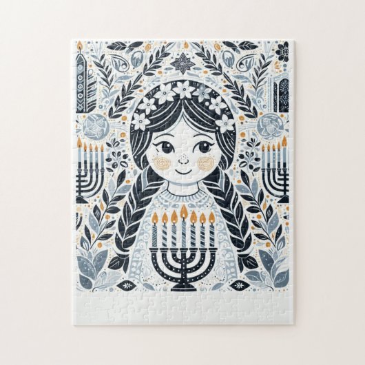 Hanukkah Sameach Glowパズル: Piece Together Festi ジグソーパズル (縦)